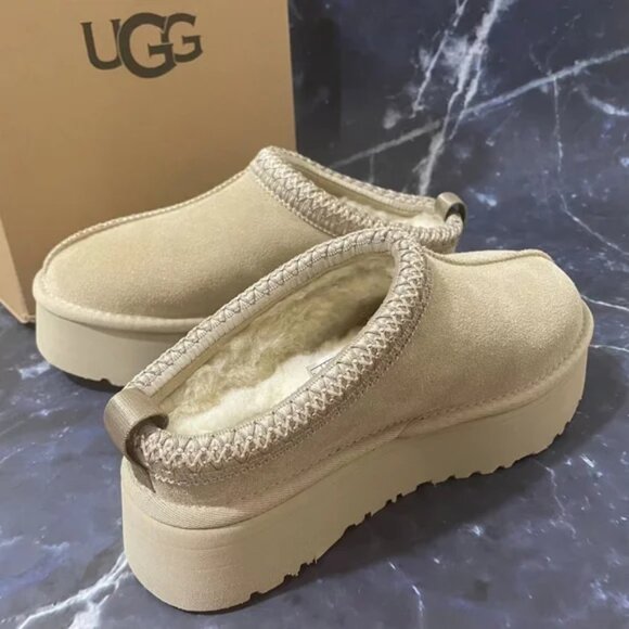 Ugg Tazz Tasman Platform Slippers Beautiful Mustard Seed - Picture 2 of 5